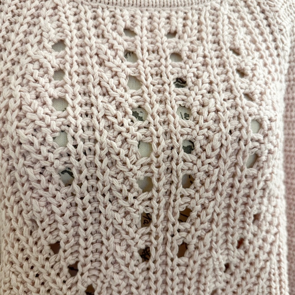 Express Cable Knit Pullover Sweater Light Pink Wo… - image 4